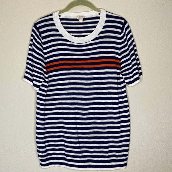 J. Crew factory striped sweater top size large - Picture 1 of 3